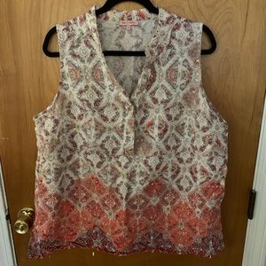 Orange and white tank top